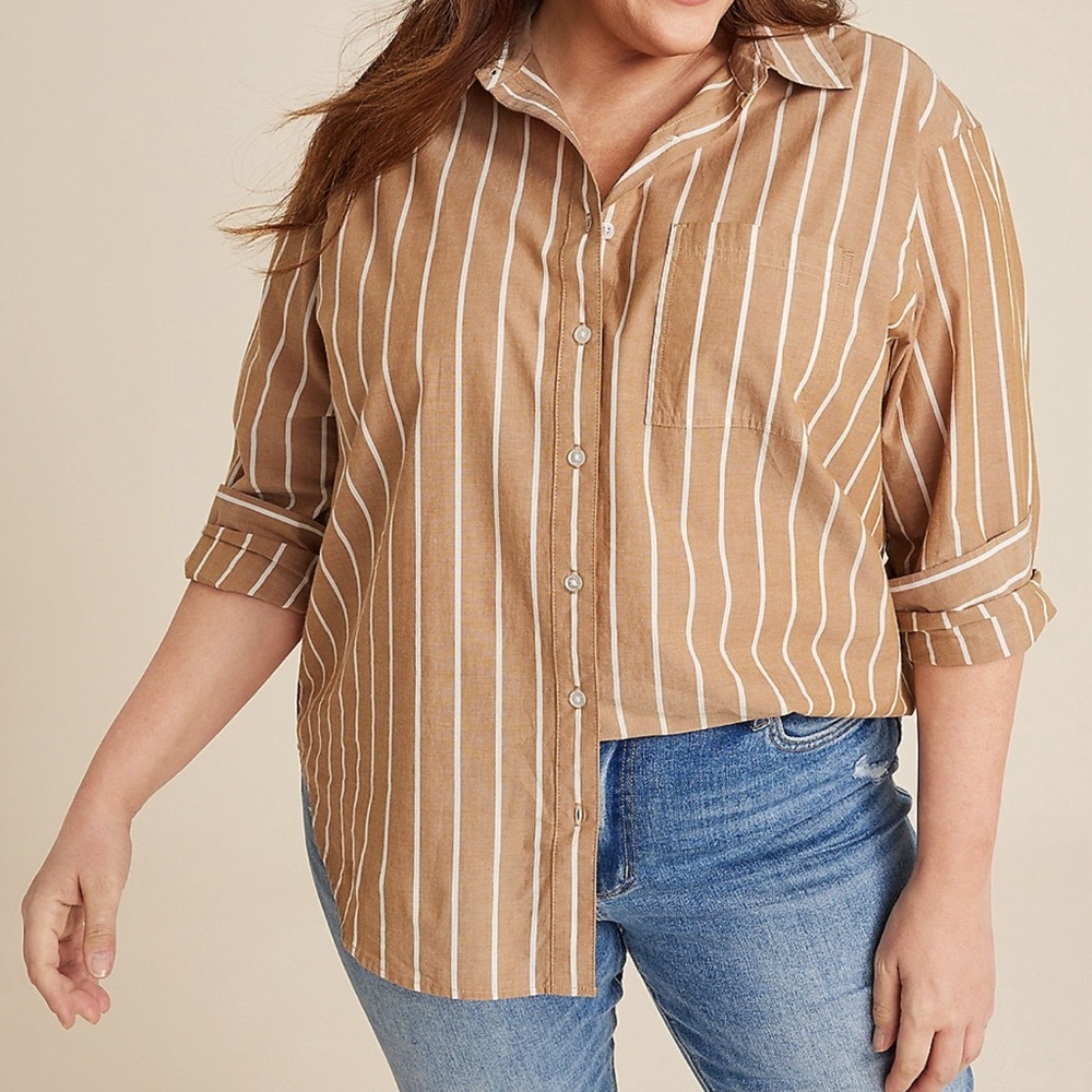 NWT Maurice’s Plus Size 90s Prep Relaxed Button Up Shirt